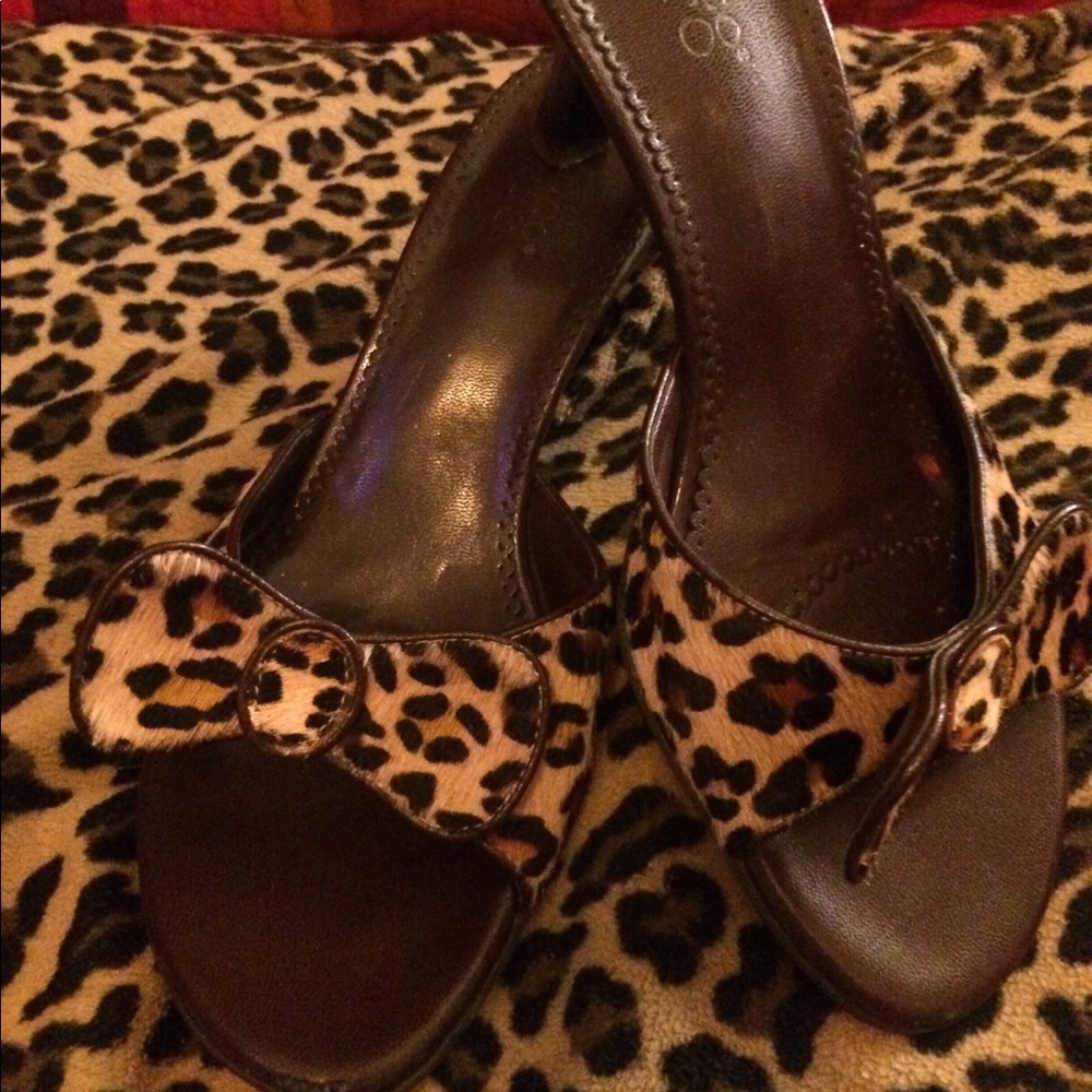 Franco Sarto Pinup leopard mules sz 8.5